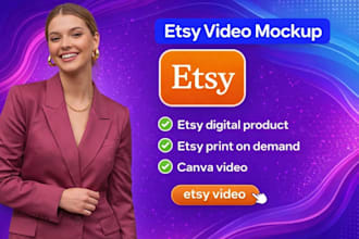 create etsy video mockup for print on demand or digital products etsy shop