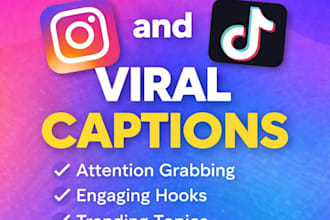 create 30 days of instagram or tiktok captions