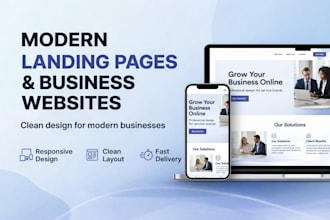 create a modern responsive landing page or business website