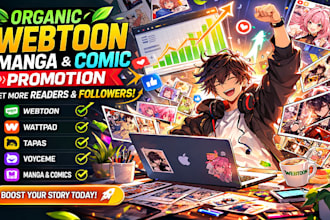 do organic webtoon promotion, manga comic, wattpad, tapas marketing