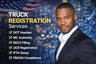 register trucking company dot, mc, boc3, ucr, ifta and fmcsa compliance
