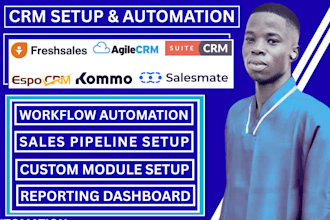setup freshsales, suitecrm, espocrm, salesmate, agile and kommo CRM