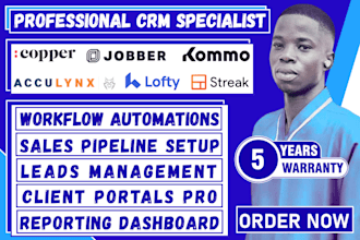 setup kommo copper crm jobber streak acculynx and lofty crm