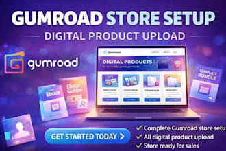 create a gumroad store and upload digital products