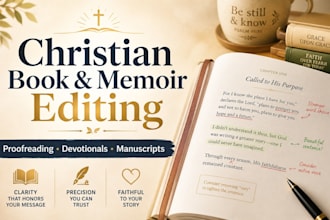 edit and proofread your christian book, memoir or devotional manuscript
