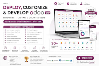 deploy, customize and develop odoo erp enterprise lifetime