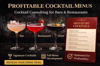 design a profitable cocktail menu for bars and restaurants