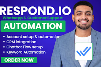 setup and automate respond io customer support integrate whatsapp CRM respond io