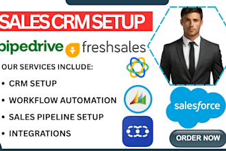 setup salesforce hubspot pipedrive freshsales microsoft dynamics close salesmate