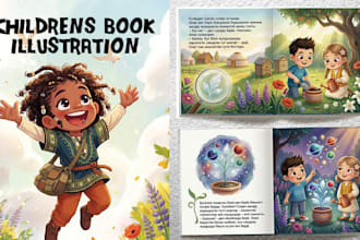 create children book layout and illustration
