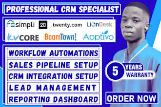 setup resimpli liondesk boomtown kvcore apptivo and twenty crm
