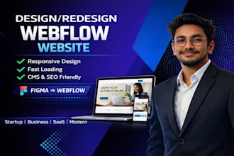design a modern webflow website, landing page or webflow cms site