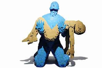 design a custom mocs lego art portrait of you your pet or logo with instructions