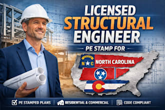 licensed structural engineer, pe stamp for north carolina, tennessee, colorado