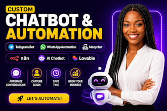 telegram bot custom whatsapp automation manychat chatbot n8n ai chatbot lovable
