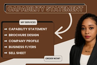 design professional government capability statement and one sheet design 12hrs