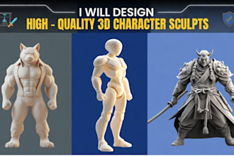 sculpt 3d action figure toy 3d figurine statue 3d character modeling for print