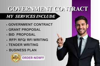write a winning rfp, rfq, bid proposal, grant writing for government contract