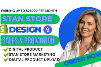 setup and design stan store and upload digital products for your stan store