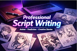 write engaging scripts, anime stories, fanfiction and creative content HQ