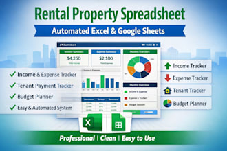 do automated rental property spreadsheet, income expense tracker, budget planner