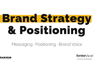 develop your brand strategy, messaging and positioning