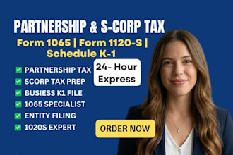 file irs form 1065 form 1120 s and schedule k1 for partnerships and s corps