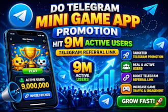 do telegram mini game app promotion hit 9m active users, telegram referral link