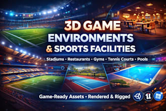 design 3d game environments sports arenas 3d restaurant gym architectural spaces