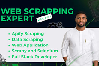 develop puppeteer, json, apify and web scrapping projects and task