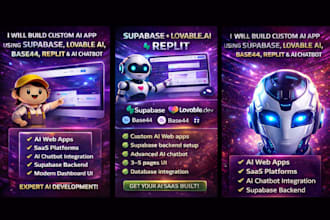 build custom ai app using supabase ai chatbot loveable ai dev base44 app replit