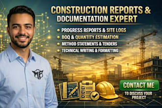 construction reports, boq data, and technical writing professionally