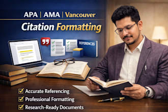 format your research and apply ama, apa, or vancouver citation styles
