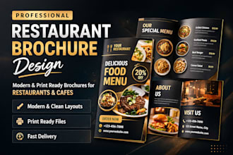 design professional restaurant or cafe brochure design