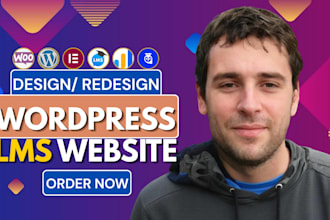build wordpress lms website, e learning, online course with learndash, tutor lms