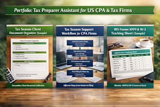 be your assistant as a tax preparer for CPA firms 1040 tax return preparation