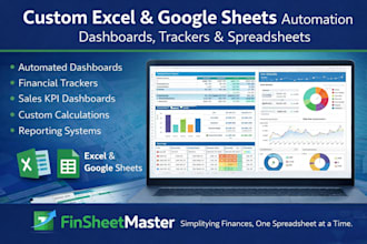 design automate excel or google sheets dashboard, tracker and spreadsheet