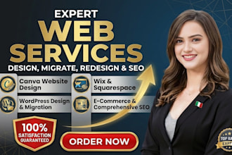 design migrate fix wordpress wix ssqaurespace opencart webflow website UI UX