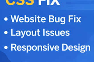 fix html css bugs and responsive issues on your website