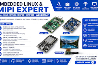 do embedded linux and mipi expert, stm32, esp32 cm4 cm5, iot pcbs, lvds display