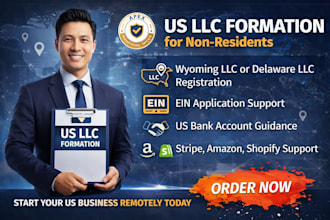 register a US llc for amazon fba, shopify and stripe users non resident entpr