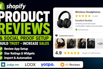 setup shopify product reviews judge me loox yotpo and social proof