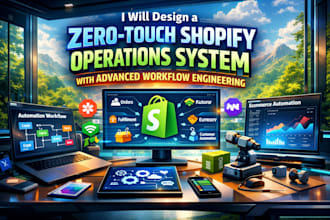 design a zero touch shopify operations system with advanced workflow engineering