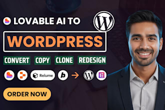 convert lovable ai to wordpress, migrate relume, replit or any ai websites