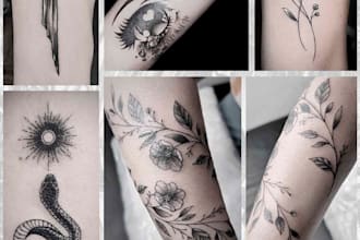 design a delicate botanical or ornamental tattoo