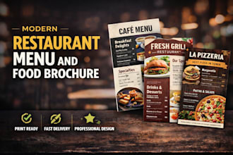 design modern restaurant menu and food brochure