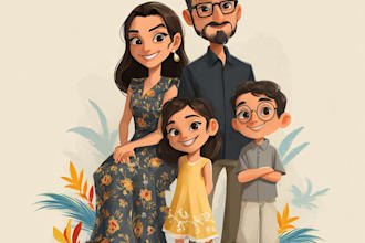 paint a family or couple portrait, handdrawn, noai