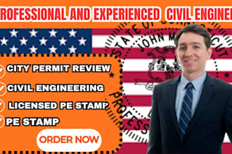 provide licensed structural engineer and architect pe stamp seal  in cl, co, or