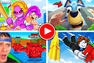 do 3d and cartoon roblox, minecraft thumbnails for youtube