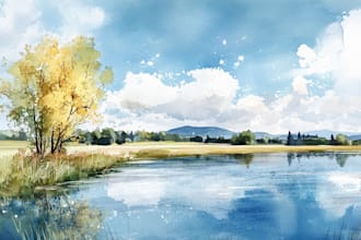 paint landscapes in watercolor